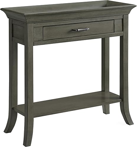Miniatura 4 de Leick Home 10127-GR - Consola tradicional con borde de bandeja con estante, color gris ahumado lavado