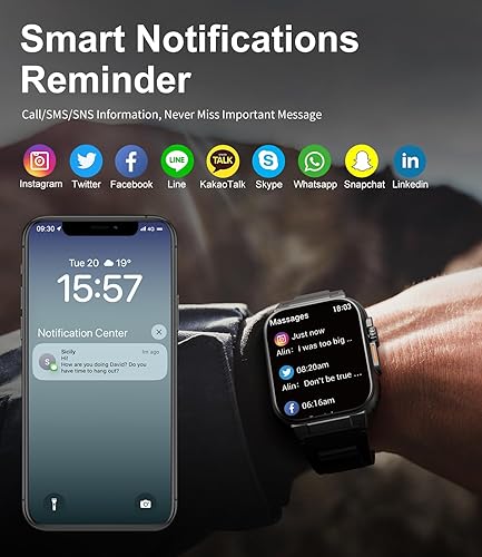 Miniatura 6 de LIGE Relojes inteligentes para hombres con llamada Bluetooth, batería de 600 mAh de larga duración, 1.96 pulgadas HD resistente reloj inteligente