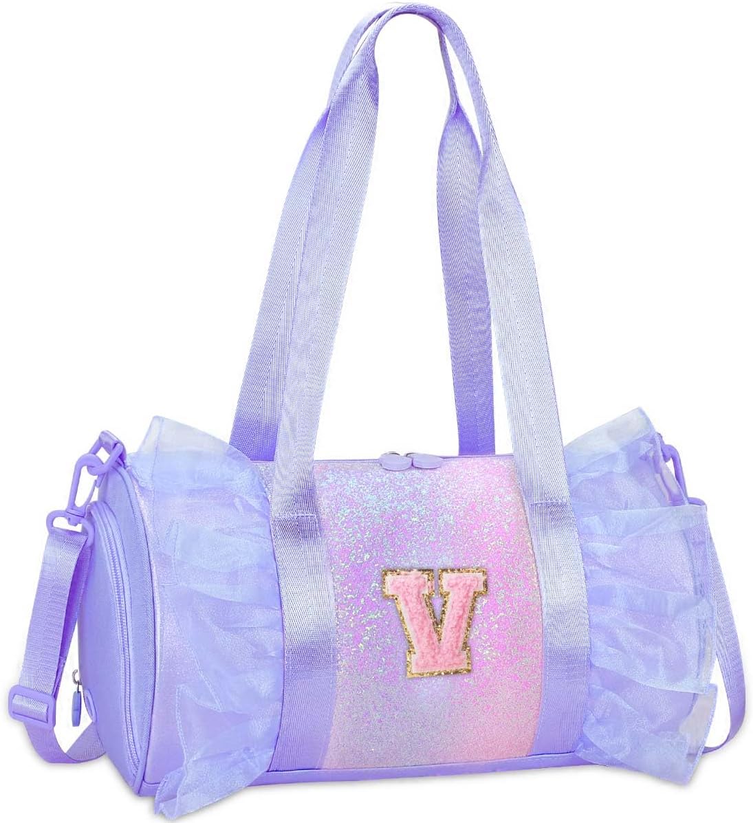 RHCPFOVR Personalized Monogram Dance Bag for Girls - 3-6 Years Kids Lightweight Water Resistant Oxford Backpack for Ballet Cheerleading Sleepovers Gymnastics