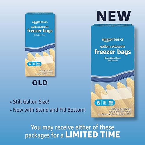 Vista 8 de Yaxa Basics Bolsas de galón resellables para congelador, sin BPA, 90 unidades (anteriormente Solimo)