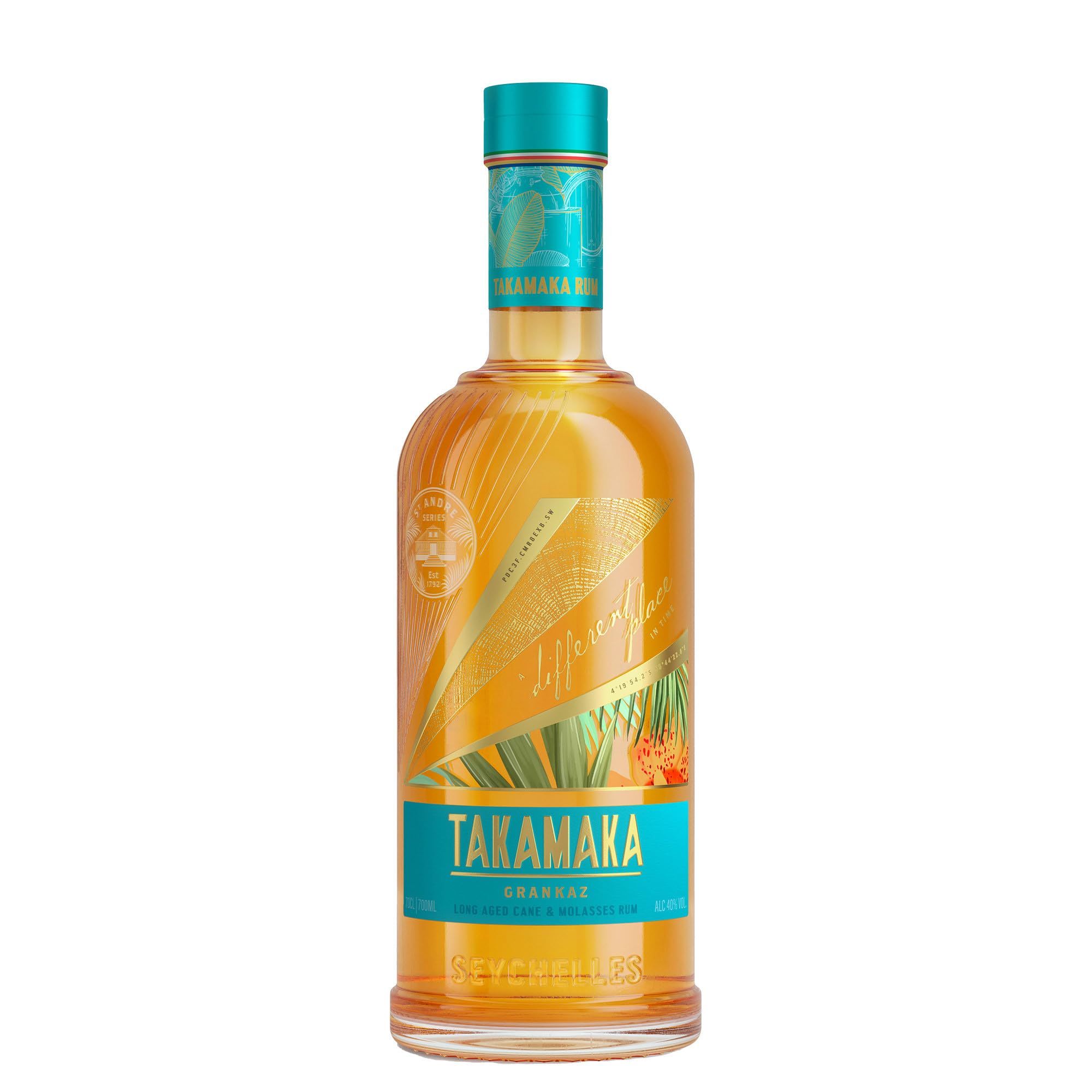 Takamaka Rum I St Andre Grankaz I 700 ml I 45,10% Volume I Brauner Rum im Pot Still-destilliert