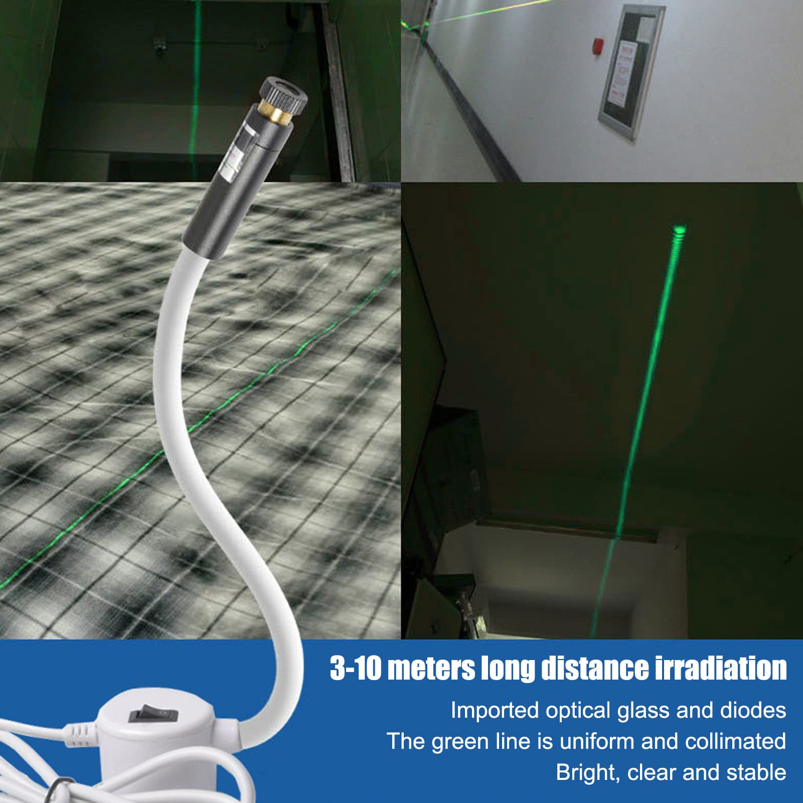Lampada per macchina da cucire - Portatile, con collo d'oca flessibile a 360°, in silicone e alimentazione USB - Luce verde brillante per progetti di quilting e artigianato