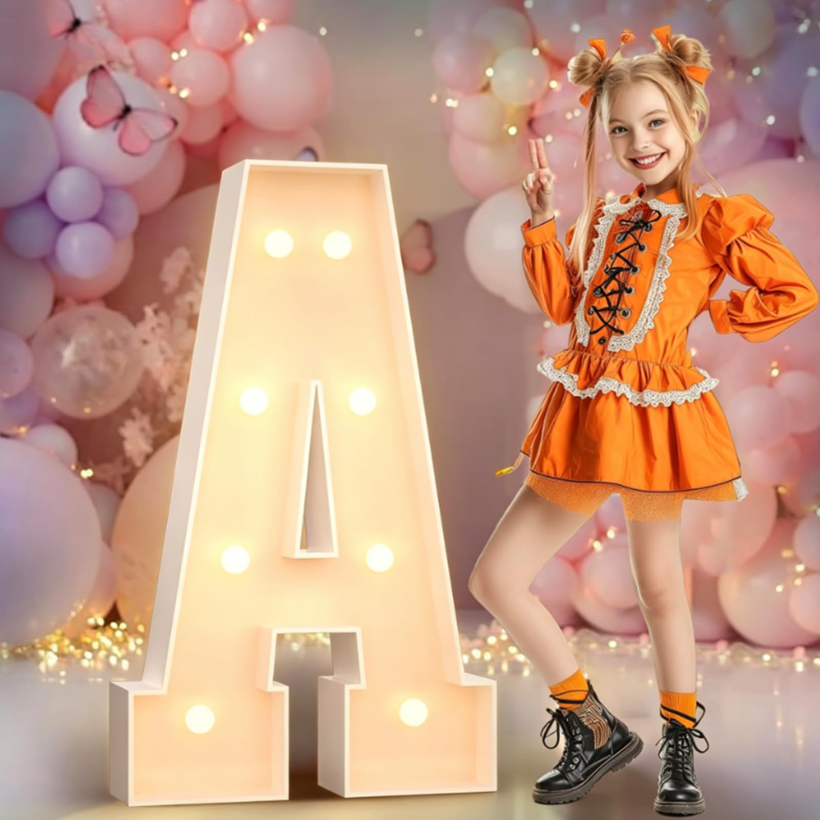 Illuminated Alphabet Signs, 2.3FT LED Lamp Up Letter Sign, Marquee Light Up Letters for Birthday Wedding Party