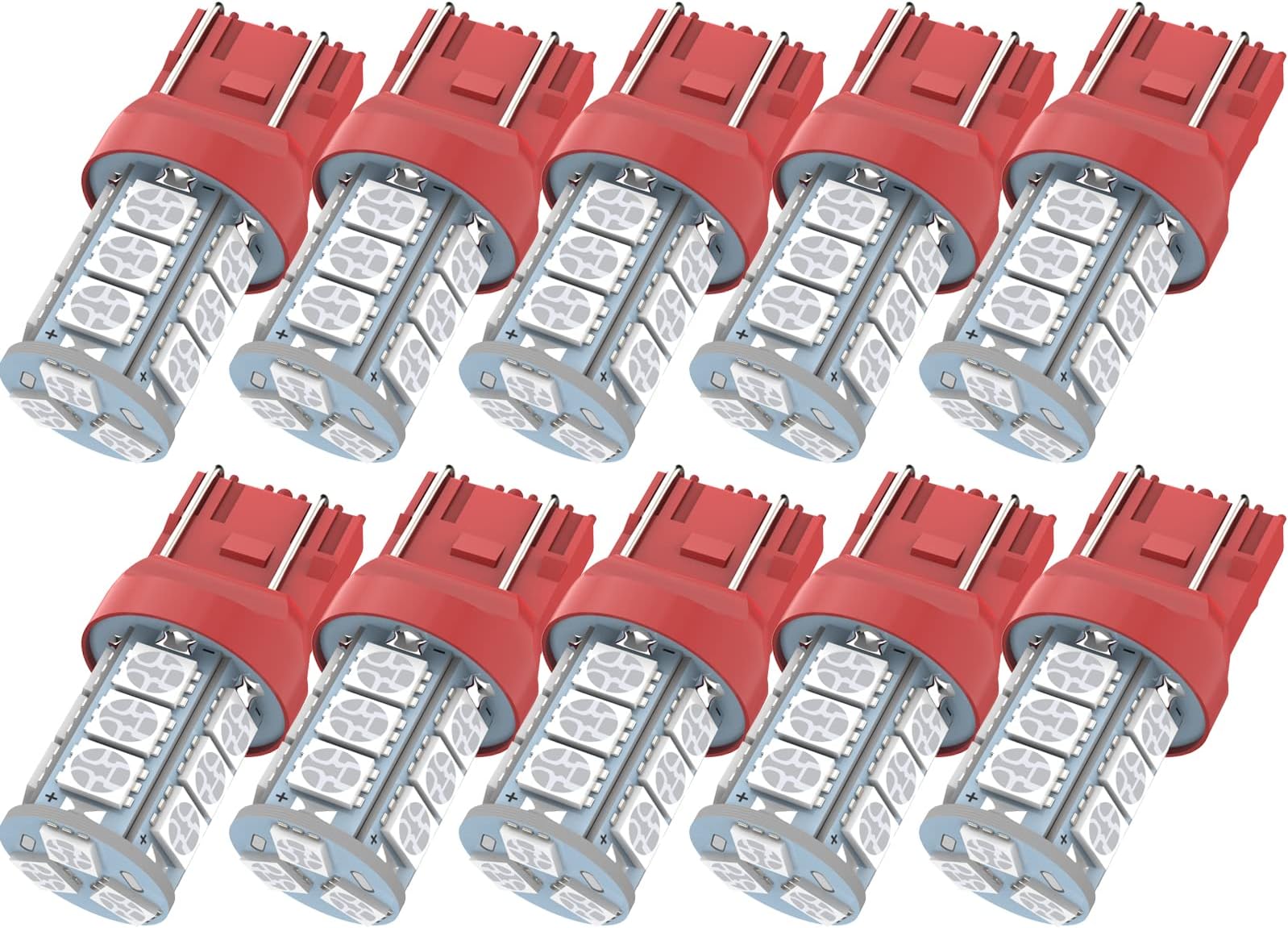 GIVEDOUA 7443 LED Brake Bulbs 7440 Brake Lights T20 992 7441 7444 7443 LED Bulbs Super Bright 18SMD 5050 Chips Used for Brake Lights, Backup Reverse Lights, Tail Lights, Pack of 10pcs Red