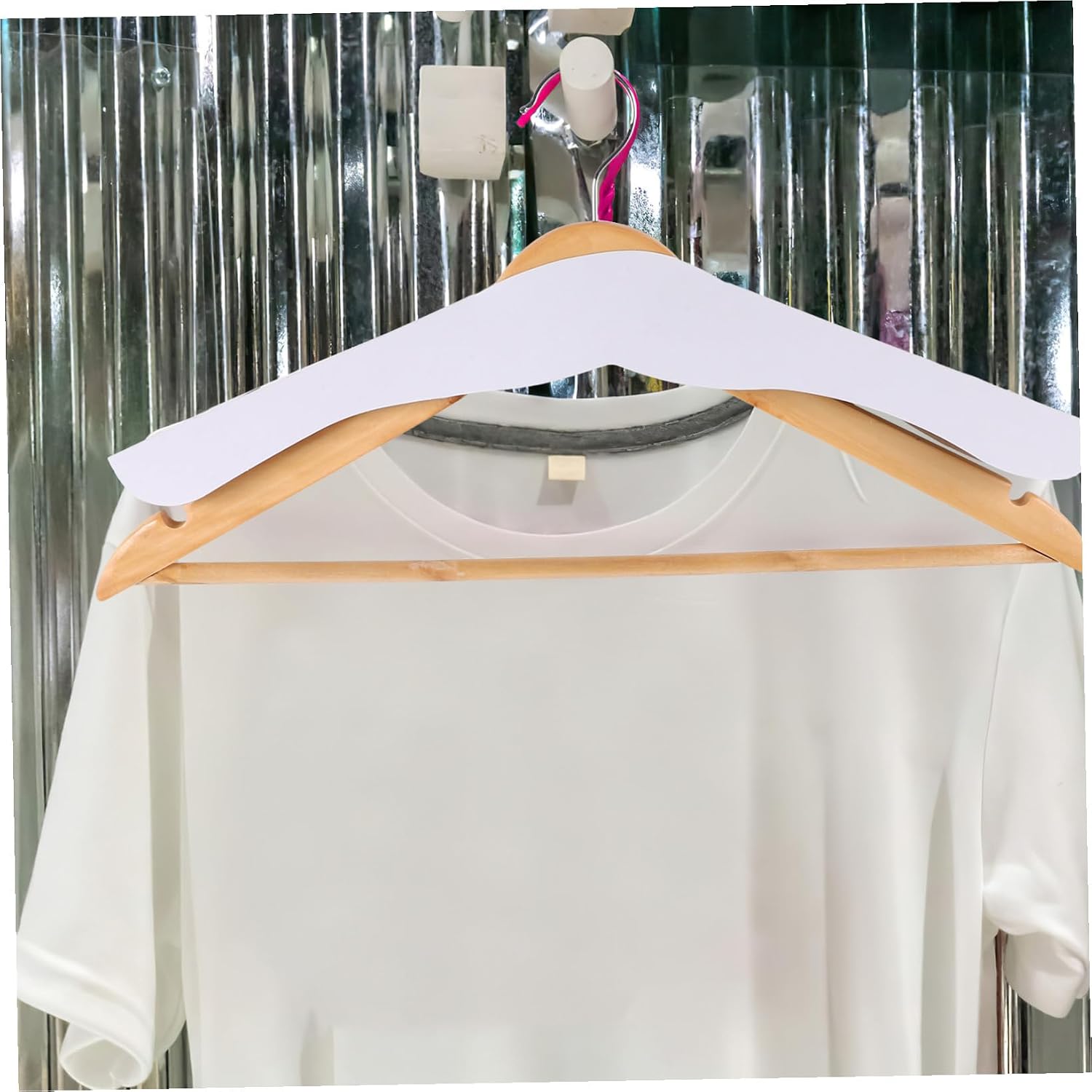 Holibanna Hanger Shoulder Pads 50Pcs Paper Protectors for Clothes Hangers Prevent Shoulder Bumps and Deformation Suitable for Laundry Suits Coats 18.11X5.11In