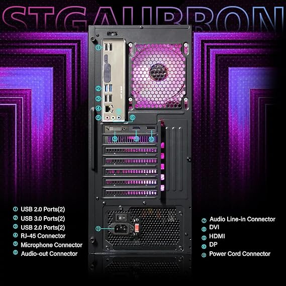 STGAubron Gaming PC Desktop,Core I7,RTX 3050 6G,32G RAM,1TB SSD