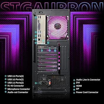 STGAubron Gaming PC Desktop,Core I7,RTX 3050 6G,32G RAM,1TB SSD