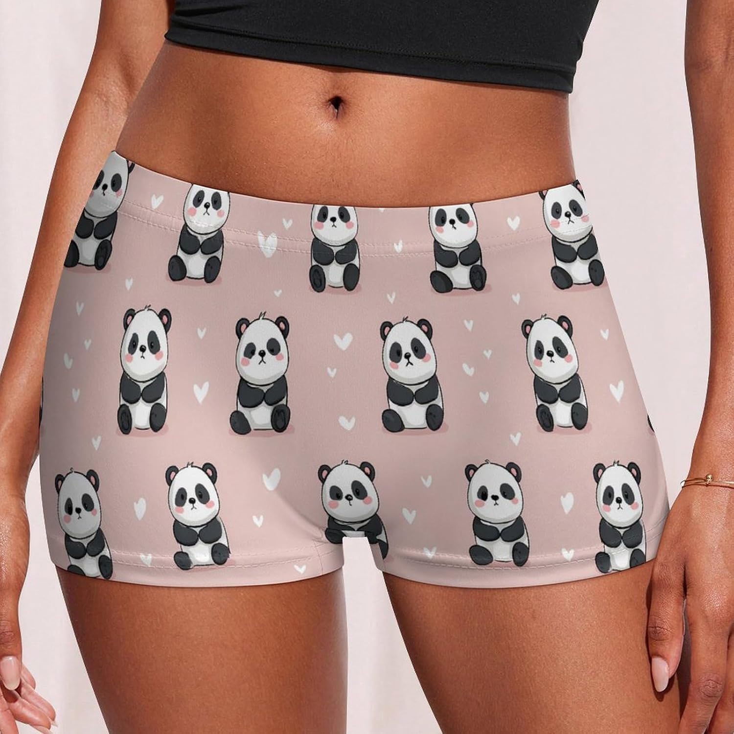 Panda Cute Fashion Women's Boxer Briefs Breathable Underpants Trunks Stretch Underwear