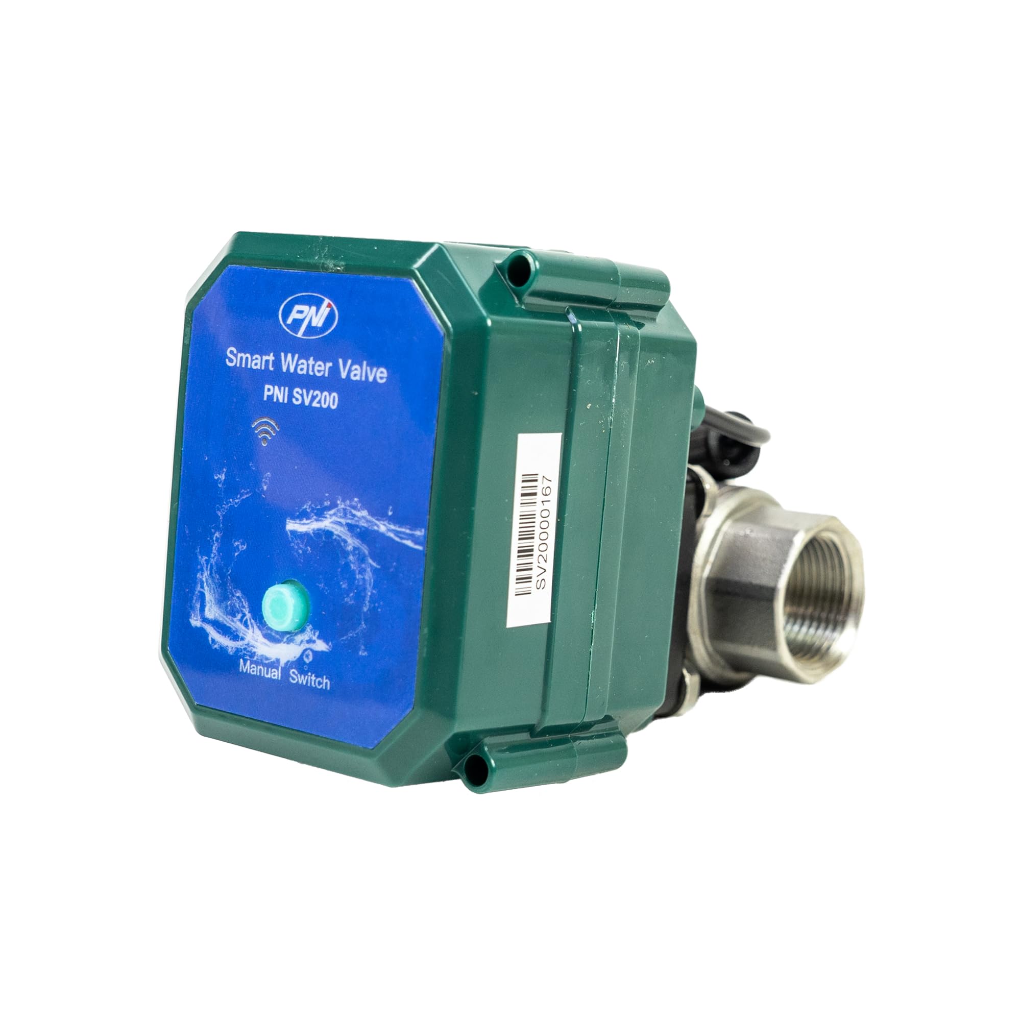 PNI SV200 smart Water Valve, Wi-Fi connectivity, IP65, DN20, 3/4 Tuya Application, Compatible with Amazon Alexa and Google Home