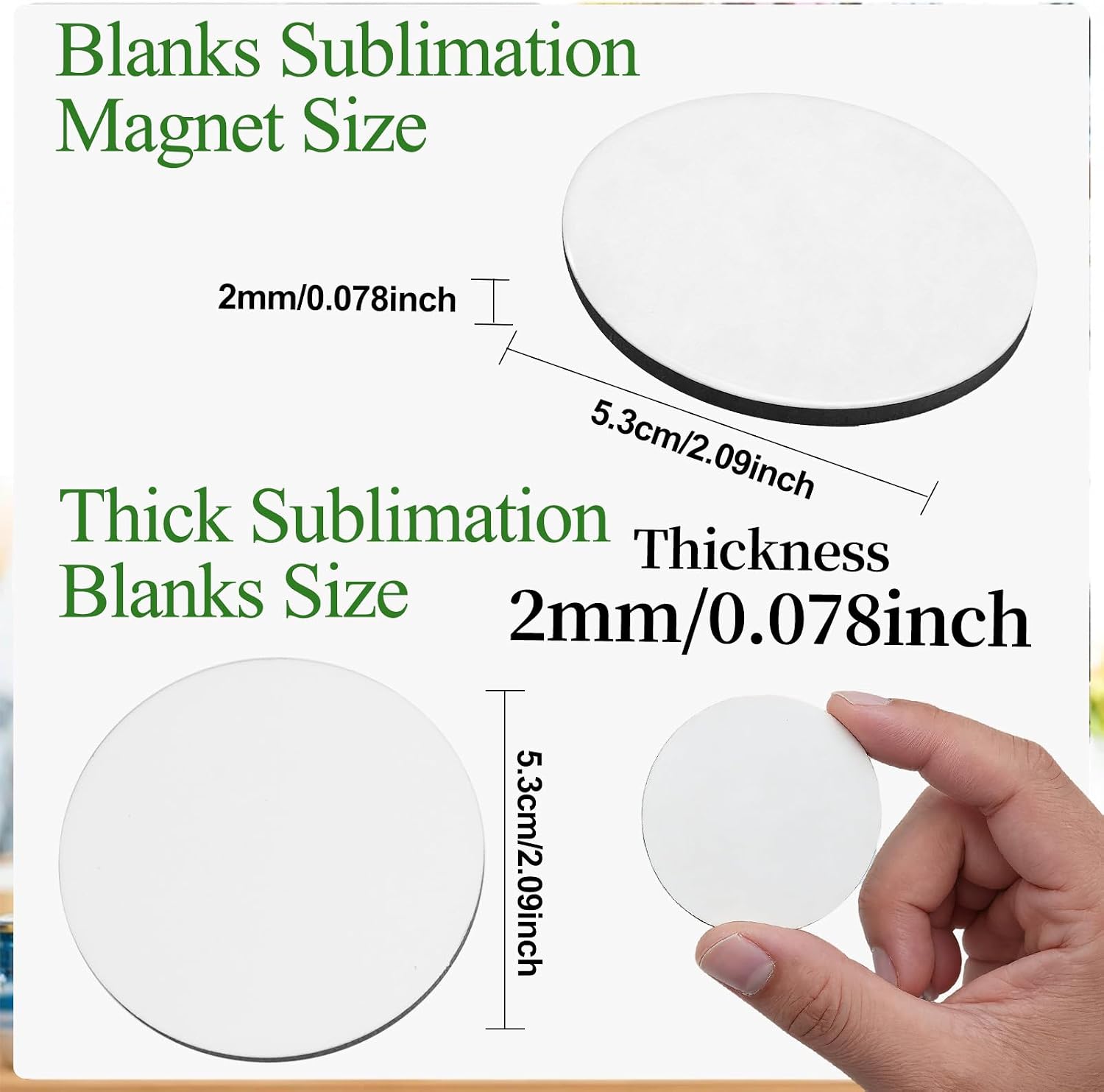 120 Pcs Thick Sublimation Magnet Blank Refrigerator Magnet Bulk image 2