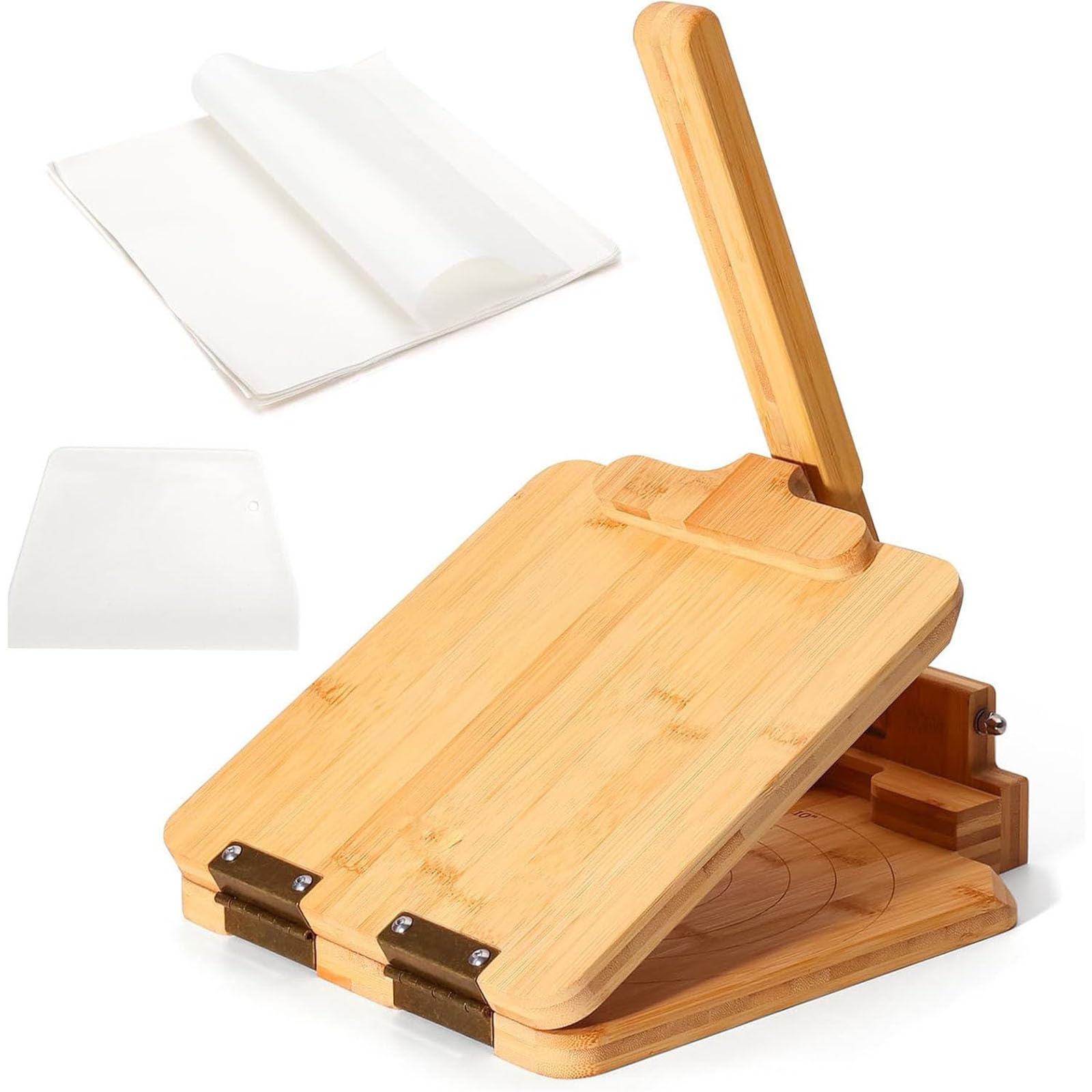 Pressa per impasti artigianali in legno per crepe fatte in casa con pressa elettrica per impasti in metallo