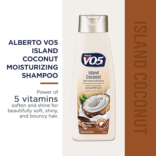 Miniatura 2 de VO5 Champú hidratante – 12.5 onzas líquidas – Cabello de hojas de coco de isla con aspecto vibrante y hermoso, color blanco