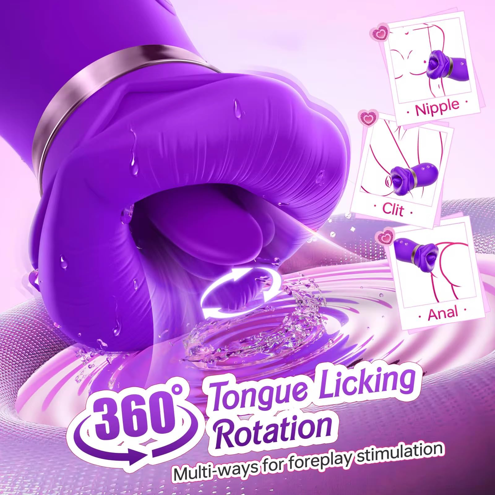 Mr. James Concepts – 5 – in – 1 smart dispositivo per il benessere intimo – con controllo tramite app Kiss Vibrator with Licking, vibrazione & aspirazione – Ergonomic Design for External intimo