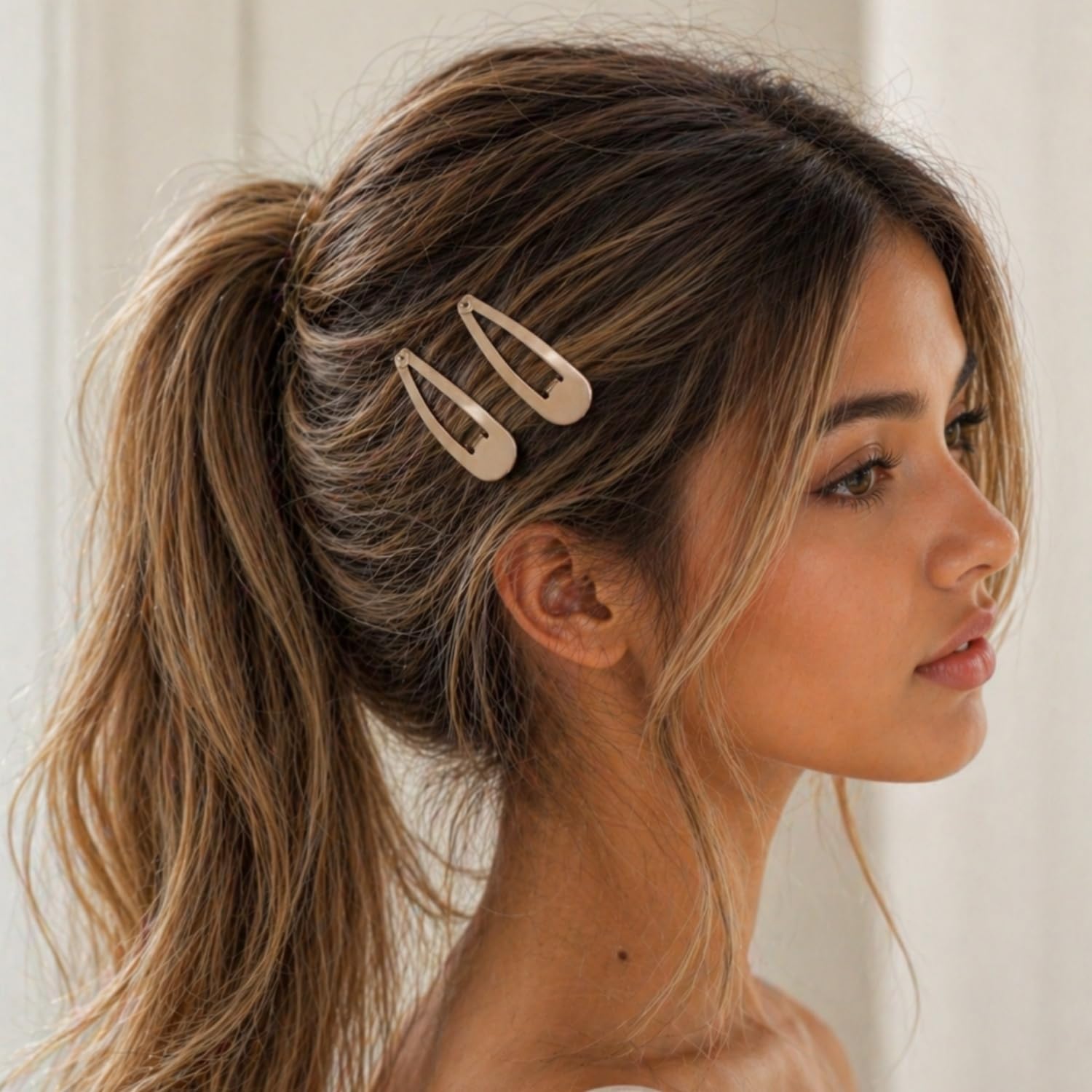 40 pinzas de metal coloridas para el pelo de 5 cm para mujer, accesorios (gris pardo)