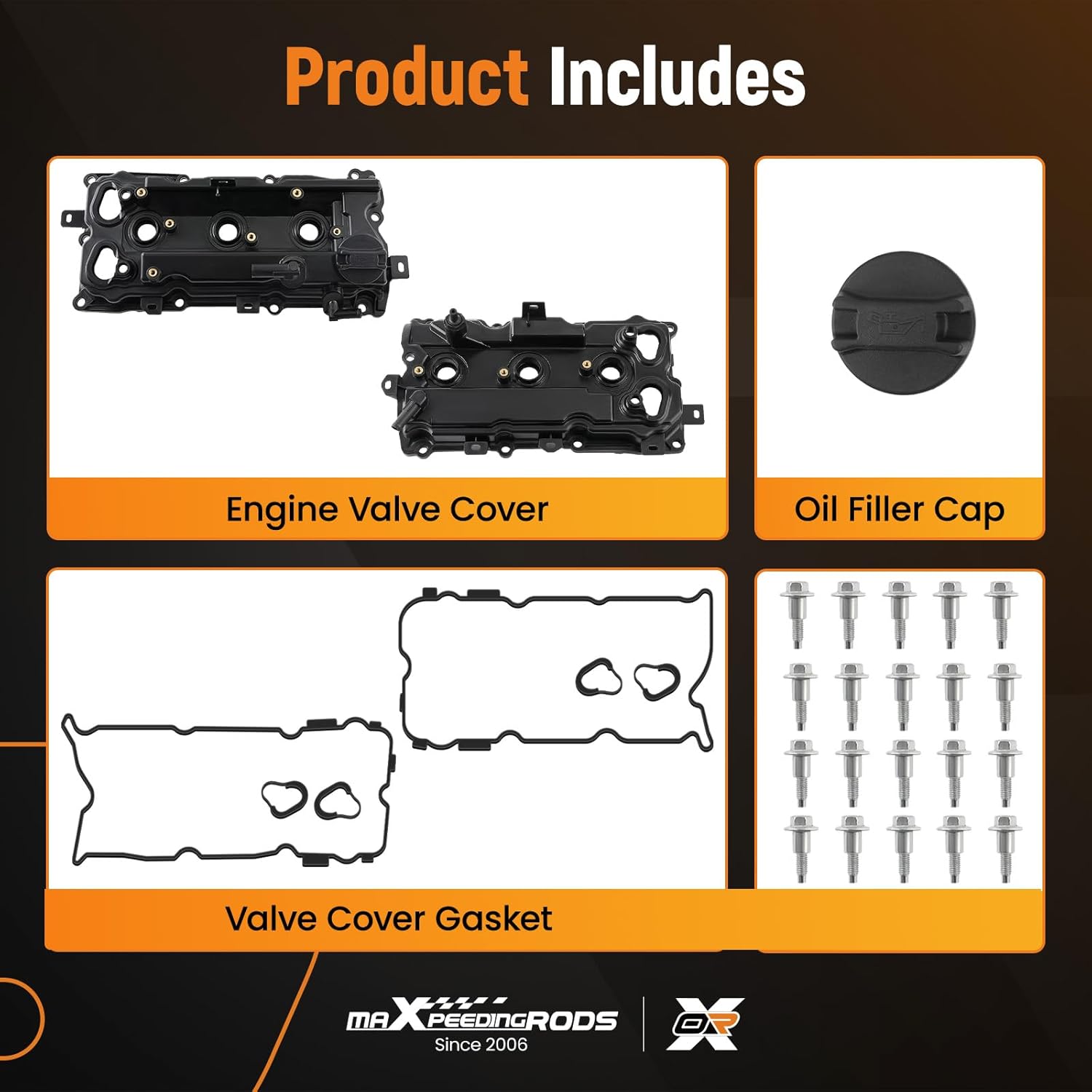 maXpeedingrods Engine Valve Cover Left & Right, for Nissan Altima 2015-2018 / Maxima 2009-2020 / Pathfinder 2015-2016 / Murano 2015-2020, for Infiniti QX60 2015-2018, V6 3.5L,13264-9N00A 13264-9N00B