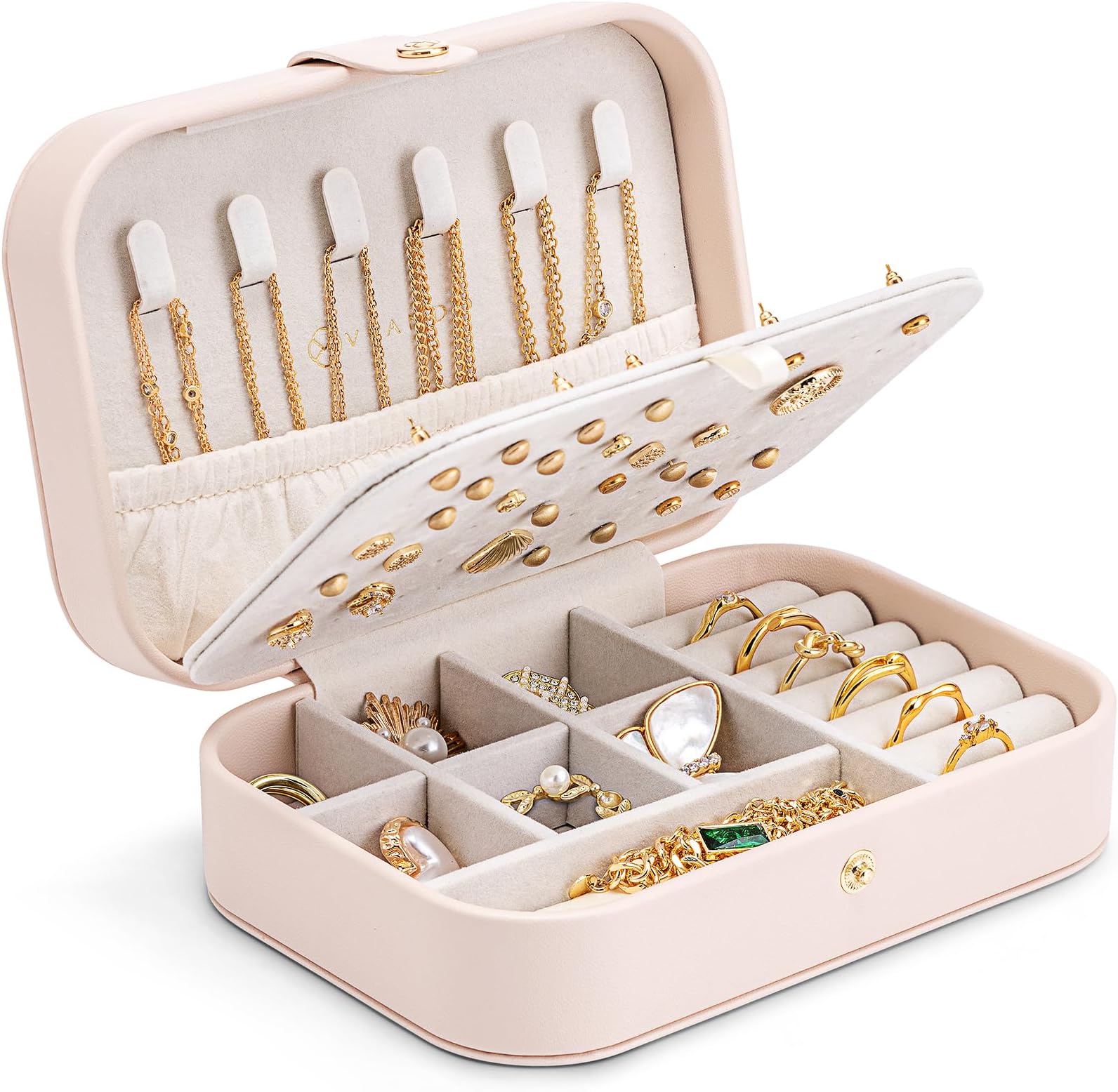 Vlando travel jewelry box small jewelry box with style jewelry organizer for earrings jewelry box travel jewelry box gift idea for women girls