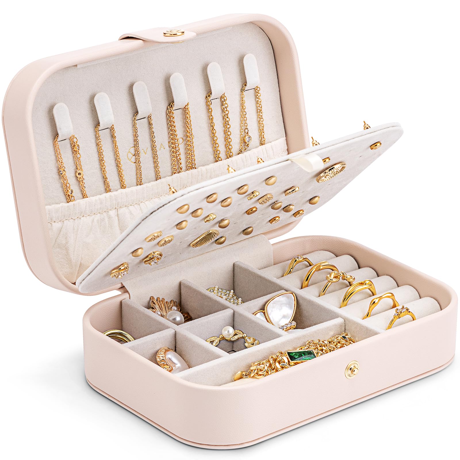 Vlando travel jewelry box small jewelry box with style jewelry organizer for earrings jewelry box travel jewelry box gift idea for women girls