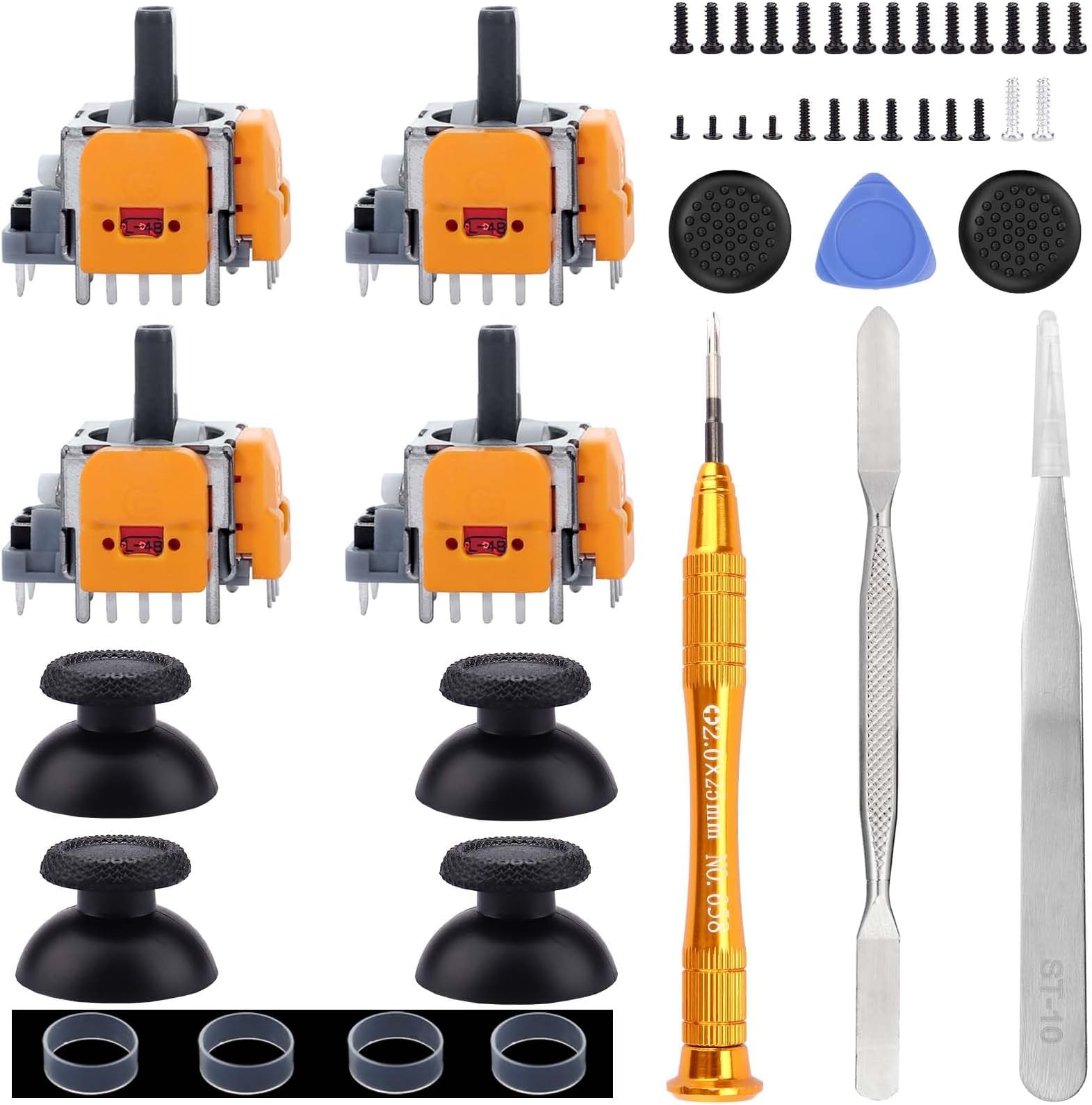 4 Pack Hall-Effect Joysticks Replacement for DualSense PS5 Controller, 3D Analog Sensor Wheel Thumb Sticks Joystick Rocker Module Replacement for PlayStation 5 Controller