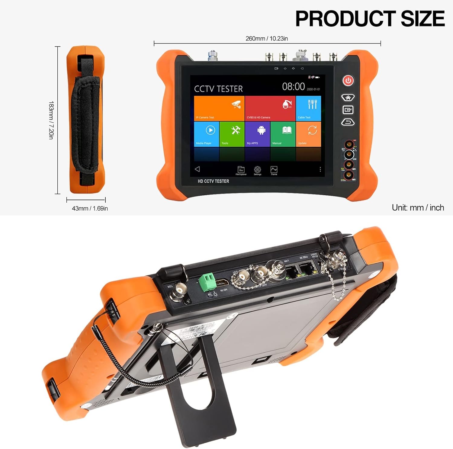 Onе-Dау Sаlе: Uр tо 40% оƒƒ Rsrteng X9-MOVTADHS Full Features 4K CCTV Camera Tester 8-inch IPS Touch Screen Monitor 2048x1536 CCTV Tester with HDTVI HDCVI AHD SDI IP Camera Support DMM OPM VFL TDR Features POE WiFi H.265 HDMI