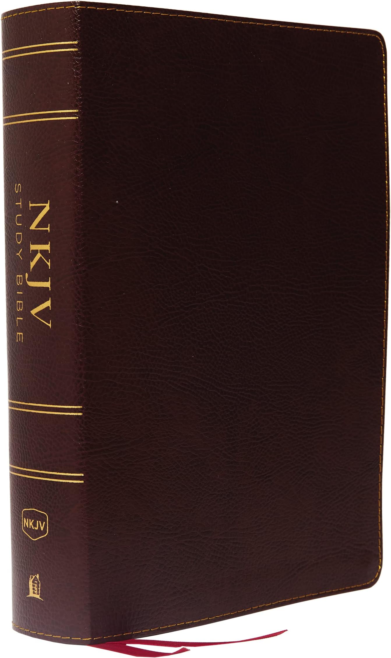 NKJV Study Bible, Bonded Leather, Burgundy, Full-Color, Comfort Print