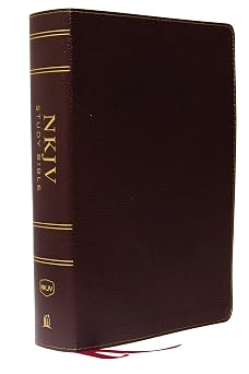 NKJV Study Bible, Bonded Leather, Burgundy, Full-Color, Comfort Print The Complete Resource for Studying Gods Word
