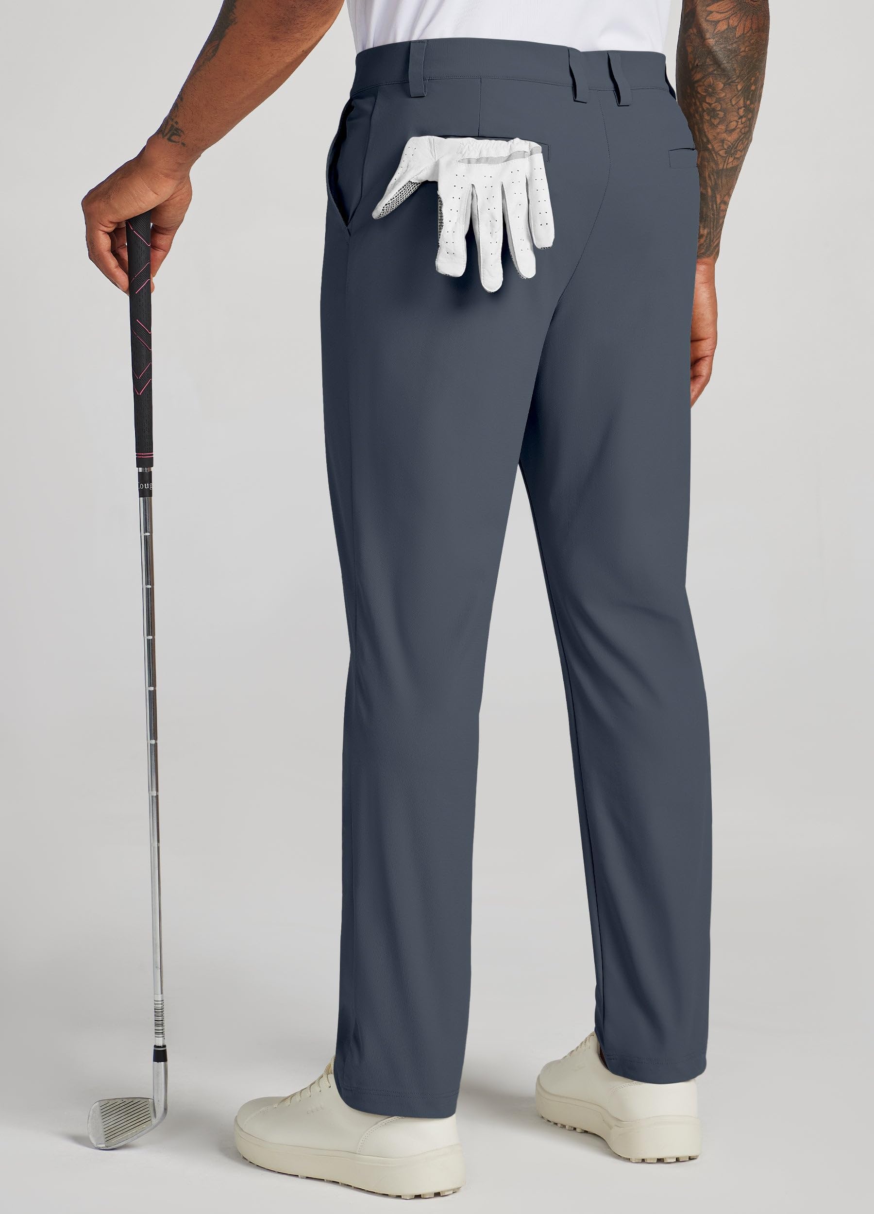 WILLIT Pantaloni da golf da uomo, elasticizzati, ad asciugatura rapida, per lavoro, ufficio, casual, con 4 tasche, 76 cm/81 cm/86 cm