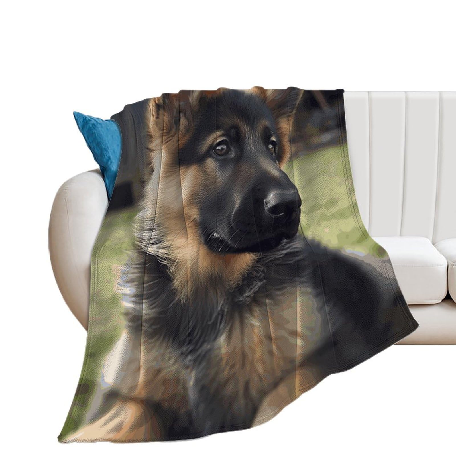 Couverture berger allemand chiot lit flanelle extra large douce