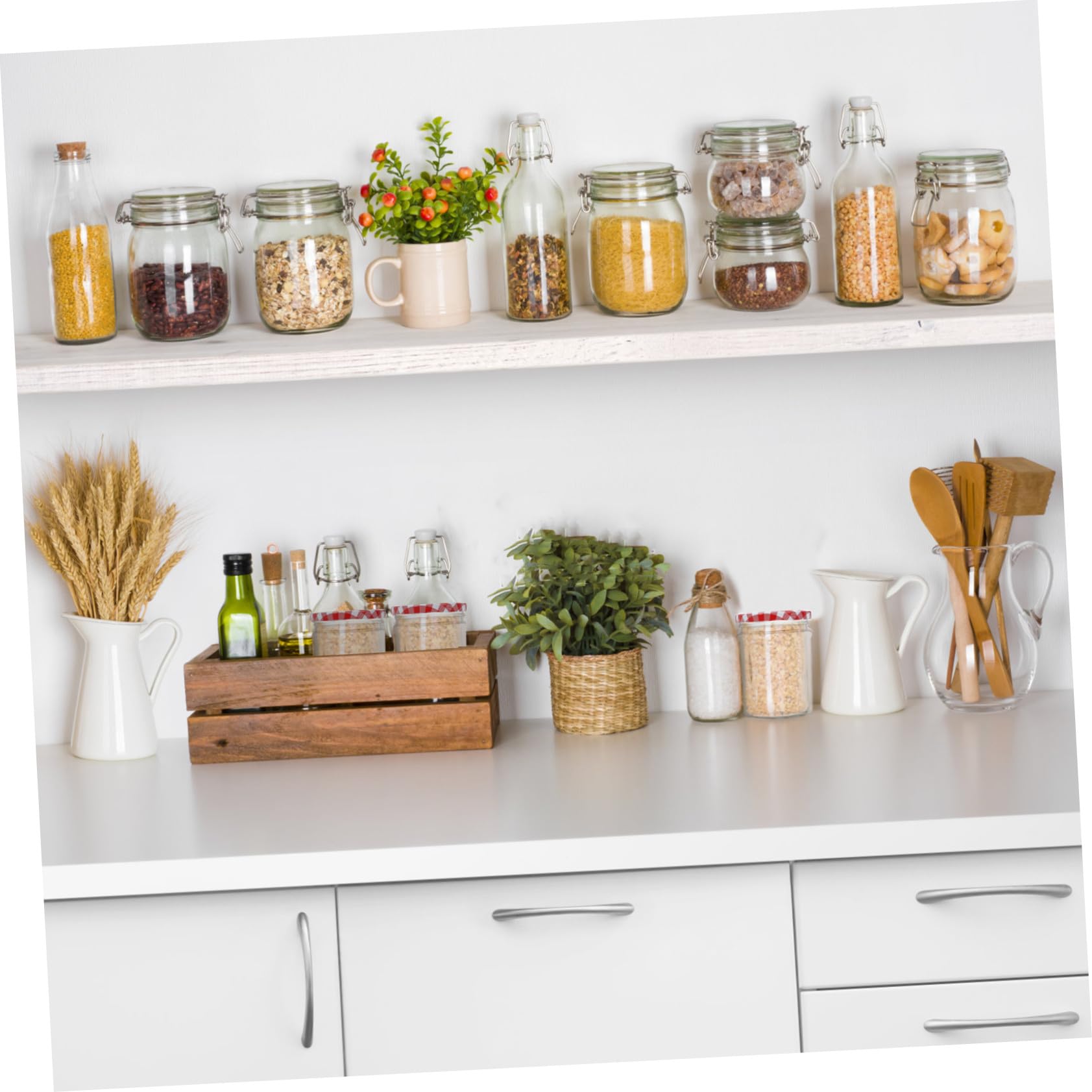 6 piezas Frascos de Vidrio para Almacenamiento de Miel y Alimentos Tarros Transparentes con Diseño Práctico y Cierre Hermético para Conservar Frescura Cocina