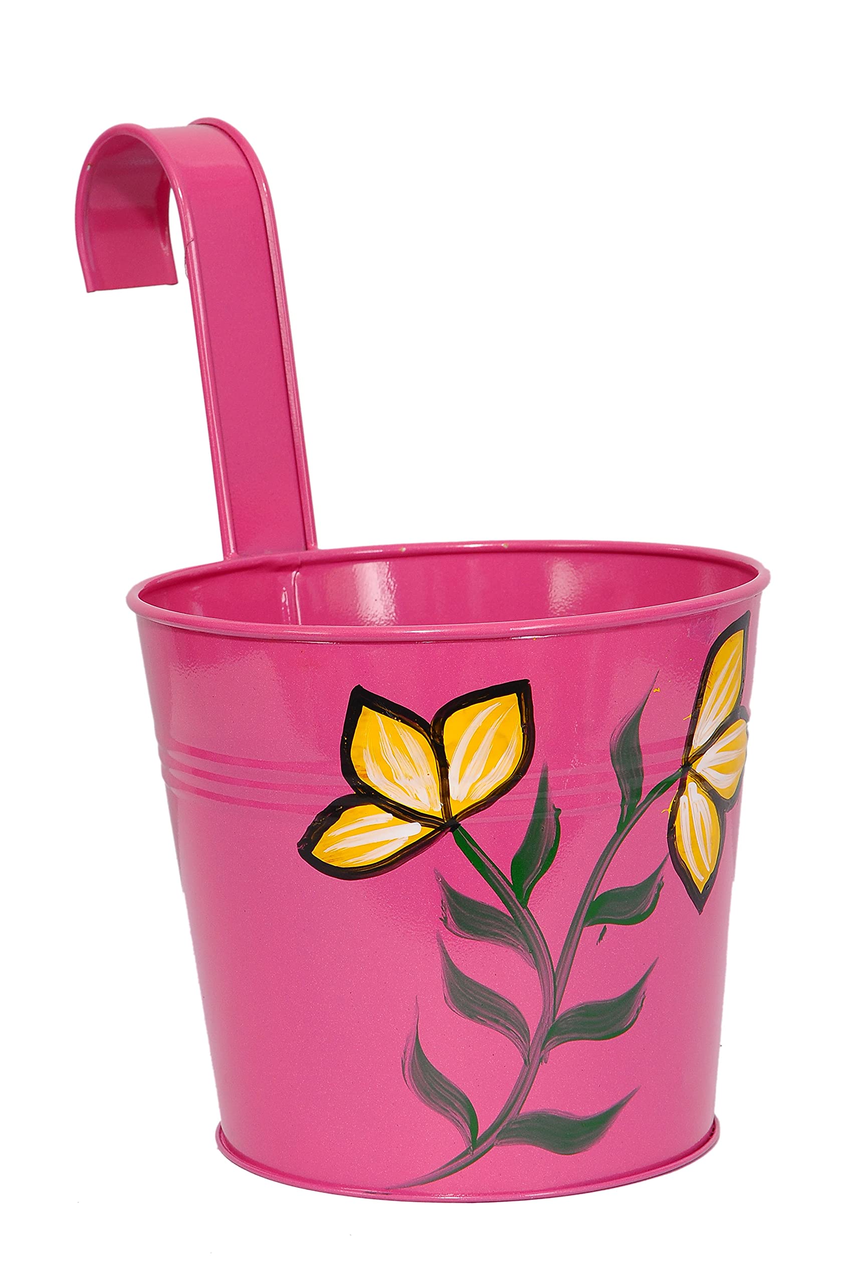 NATURES PLUS Planter Railing Tub, Flower Pots for Garden Planters 5 Inches (Yellow, Pack of 2) (B098DTTJBY) Amazon Price History, Amazon Price Tracker