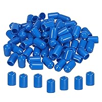 Vista 1 de MECCANIXITY 50 tapas de goma para extremos de 516 pulgadas, protector de rosca de vinilo redondo de PVC para tubería de tornillo, color azul