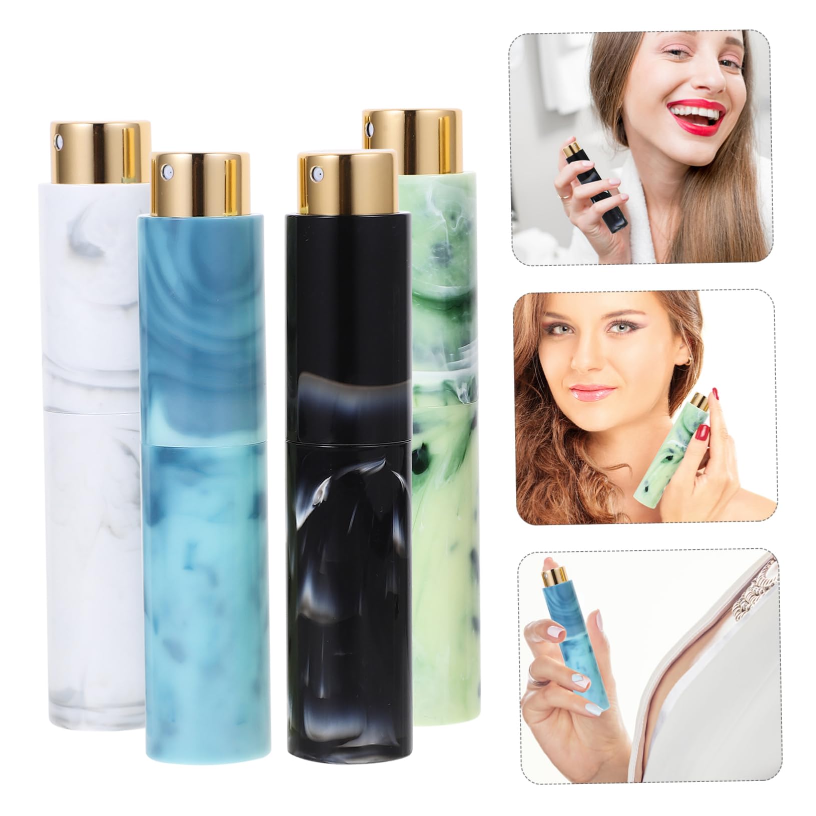 FRCOLOR 4pezzi Bottiglie Ricaricabili Per Per Profumi e Lozioni Flaconcini Spray Compatti Per e