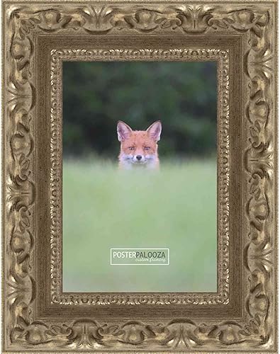 Miniatura 3 de Poster Palooza 24x28 DistressedAged Antique Gold Complete Wood Picture Frame with UV Acrylic, Foam Board Backing, & Hardware