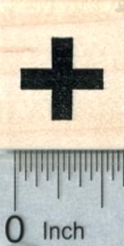 Tiny Cross Rubber Stamp, Medical Symbol, 1/2 inch, Calendar Series