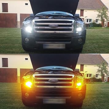 PHINLION Super Bright White Amber Dual Color Switchback 1157 2057 2357 7528 LED Bulbs with Projector for Car Front Turn Signal Parking Lights
