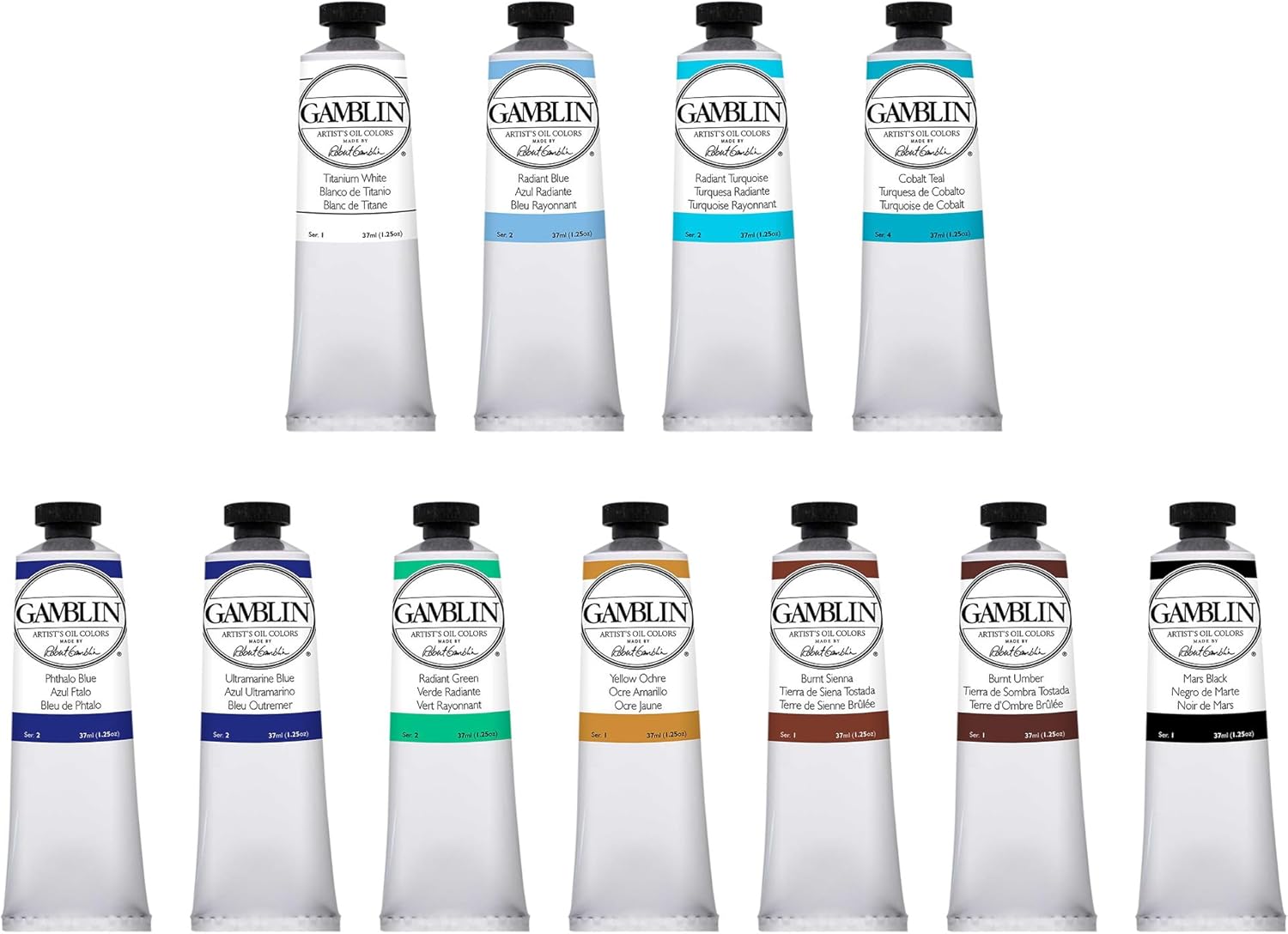 Gamblin Artist Oil Paint Set For Professionals - SEASCAPE SET - 37ml Tubes