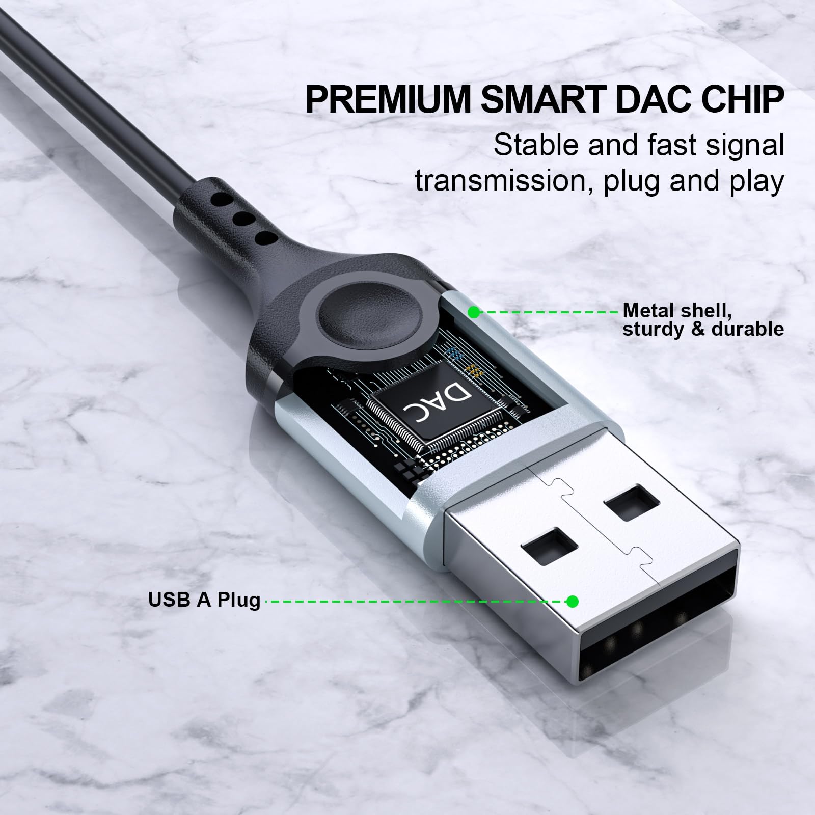 Zestaw słuchawkowy USB z mikrofonem do komputera, kabel USB A, słuchawki do komputera, przewodowe słuchawki USB A z wyciszeniem w linii, stereo, redukcja szumów, kabel do laptopa do przełącznika