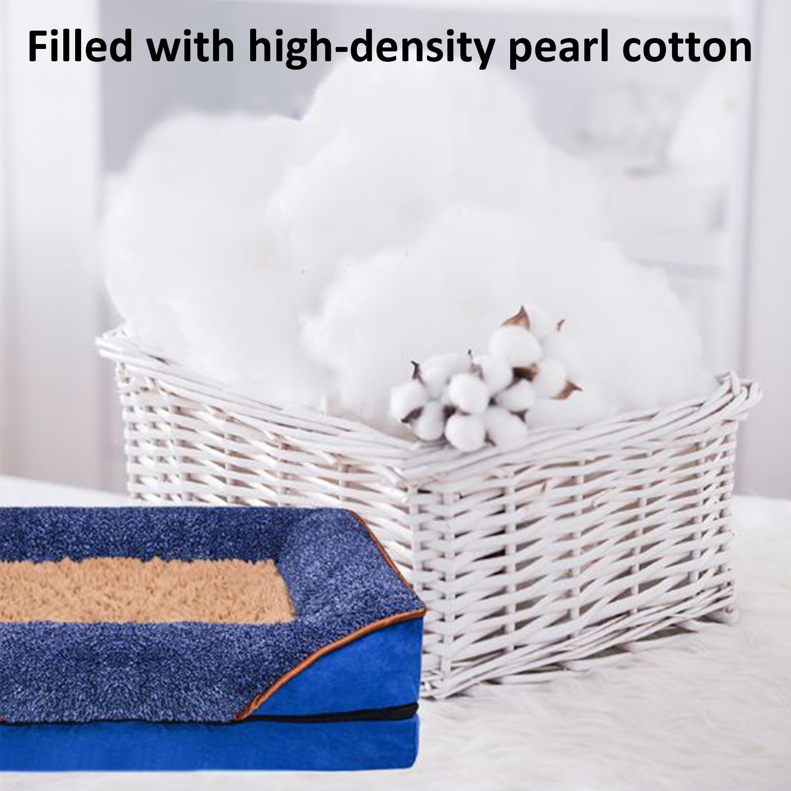RUYICZB Huisdierenbank – Gestreept Dubbellaags Imitatie Lamswol Honden- En Kattenbed, Antislip, Roze, Maat L 80x50x33 Cm