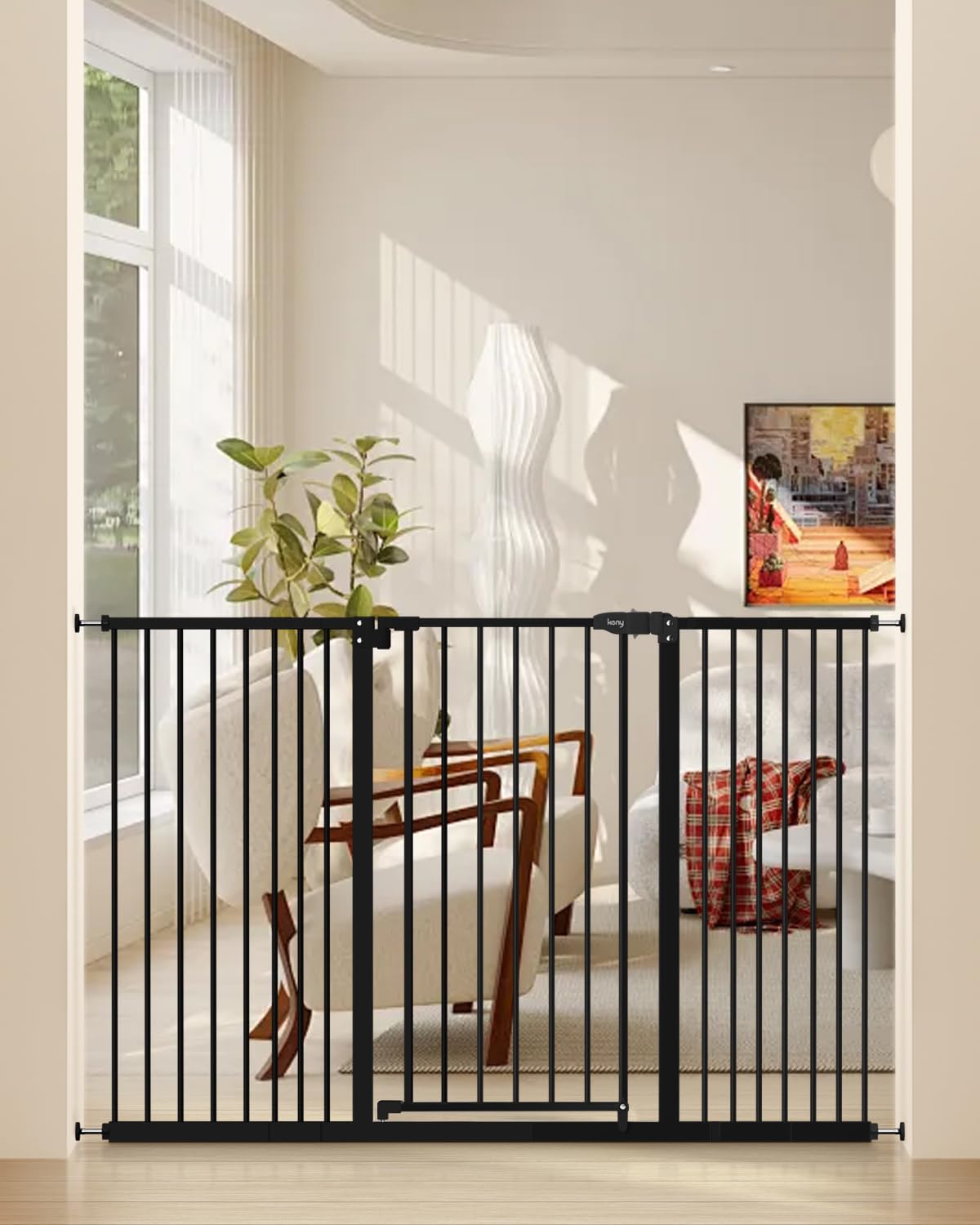 keny 36" Extra Tall Baby Gate for Stairs, 29"-55" Wide Auto Close Dog Gate