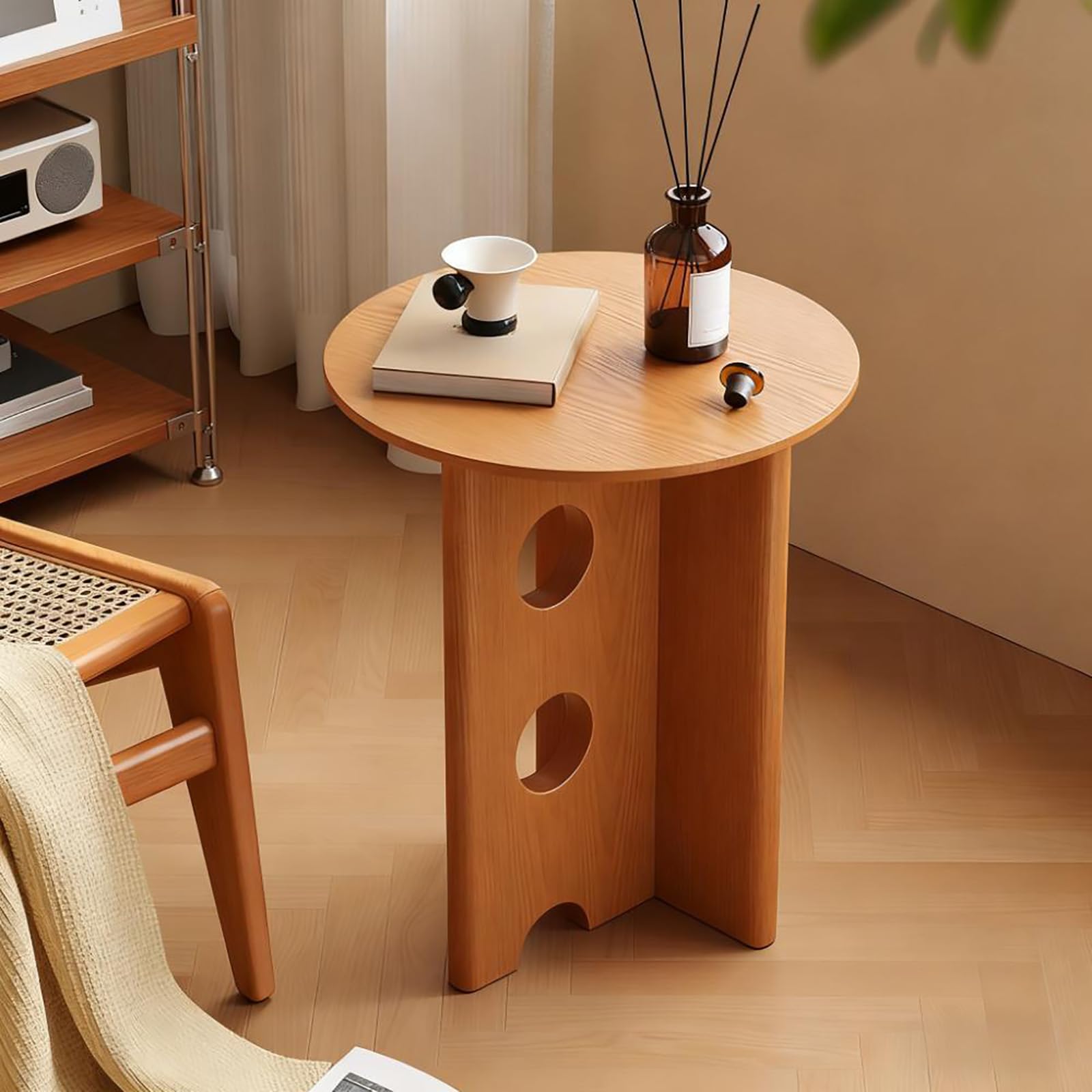 Table d'appoint ronde moderne en pin massif pour créer un coin cocon