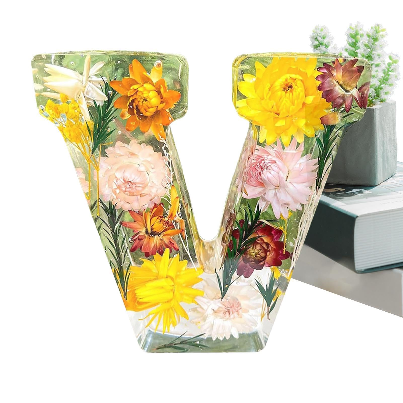 Umiocns Dried Flower Led Lamp, Flowers Resin Night Light, Floral Table Lamp, Glowing Decoration for Bedroom, Living Room