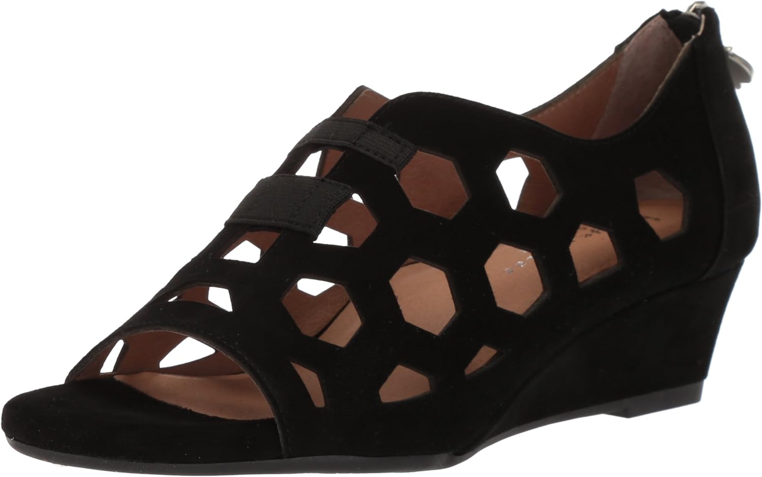Bettye Muller Women's Sean Wedge Sandal, Black, 8.5 Medium US
