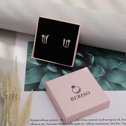 Miniatura 8 de Aretes de aro chapados en oro de 14 quilates, chapados en oro de 14 quilates, aretes colgantes de oro grueso, ligeros, hipoalergénicos, joyería para