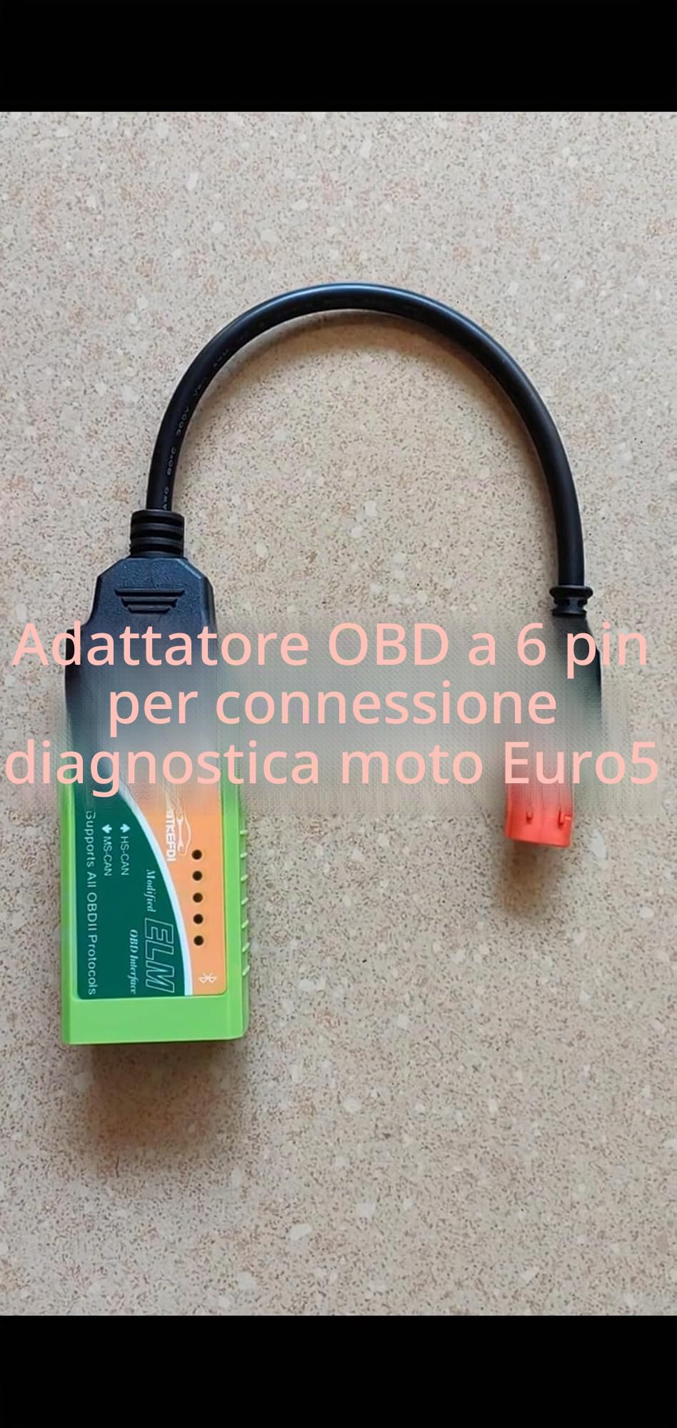 6 Pin OBD Motorbike Adattatore,Euro5 6Pin Motor Bike Motorrad Diagnostico OBD2 Motorcycle K-Line CAN-Bus Cavo per Yama-ha Hon-da Su-zu-ki BENE-LLI