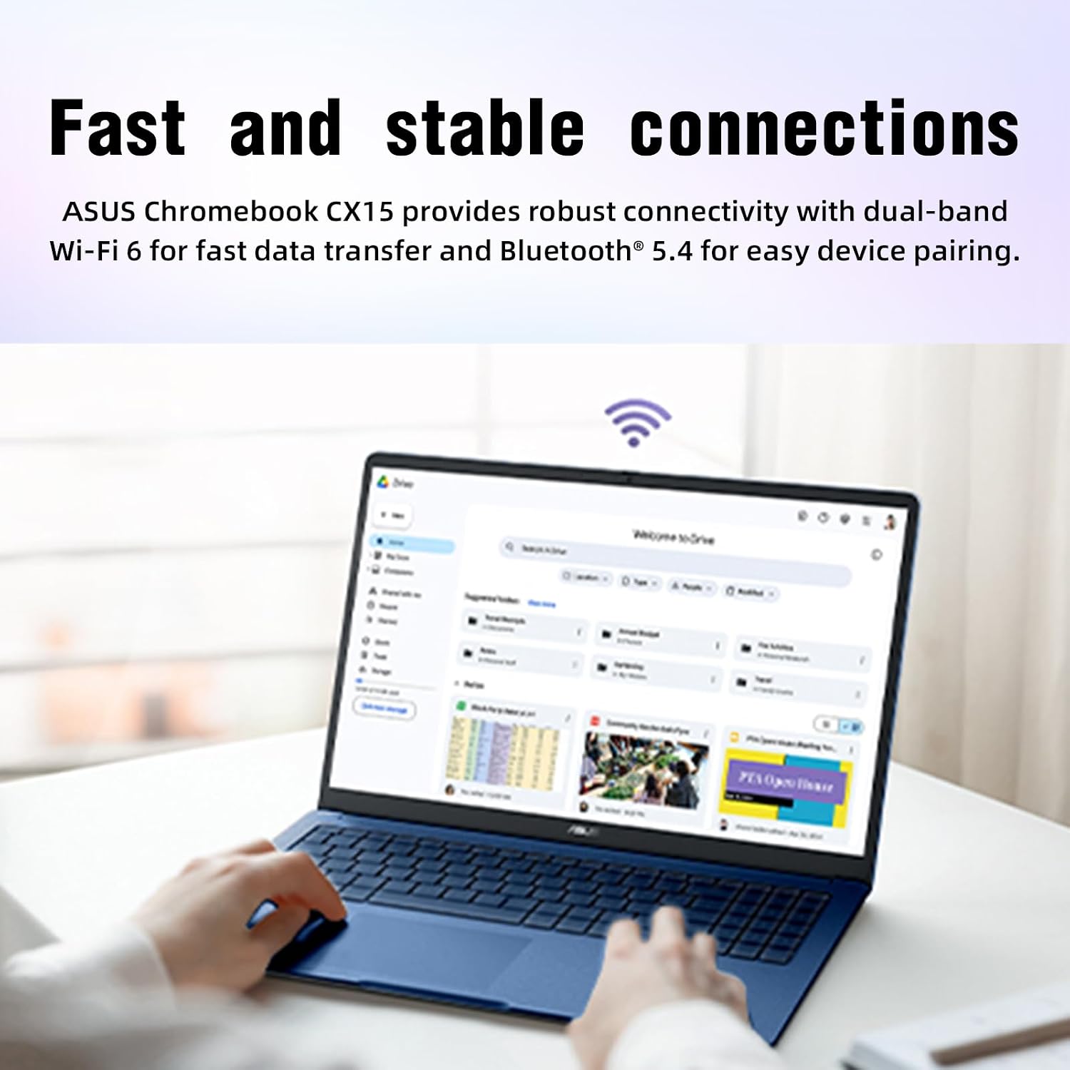 ASUS 15.6" FHD Chromebook for Students Business, Slim-Bezel Anti-Glare M, 128GB Storage, 4GB RAM, All-Day Battery Life, Durable Ultraportable Notebook, Tpye-A/C, HDMI, Forging Blue image 5