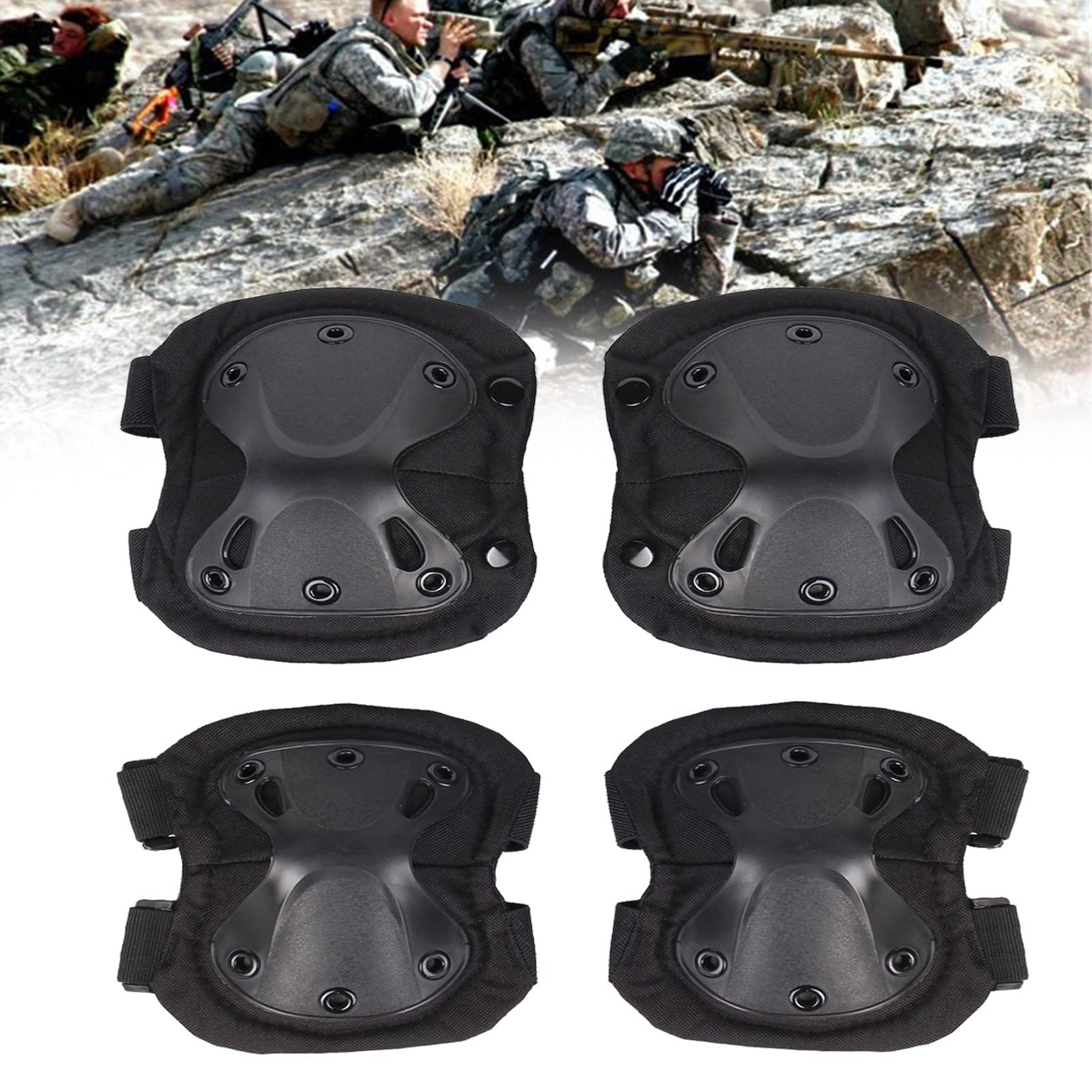 KneePad taktyczne ochraniacze na łokcie ochraniacze na kolana wojskowy ochraniacz na kolana armia airsoft outdoor sport praca polowanie jazda na łyżwach sprzęt bezpieczeństwa ochraniacz na kolana, czarny