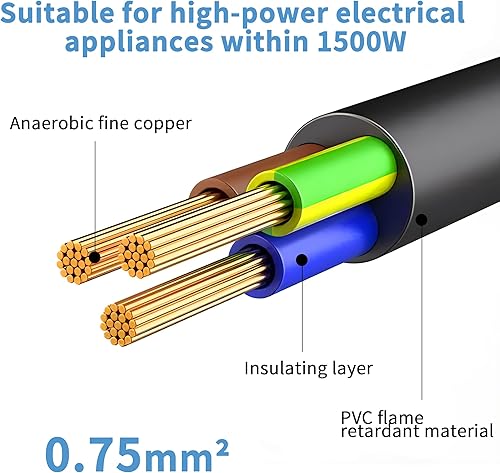 Miniatura 2 de YACSEJAO Cable de CA C14 a C5, 10A 125V IEC C14 macho a C5 hembra Cable de extensión de alimentación para monitor de computadora PC reemplazo de