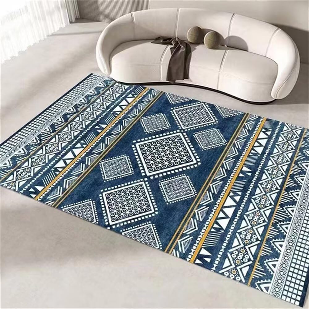 Tapis porte entree interieur moquette acoustique 140x200 bleu