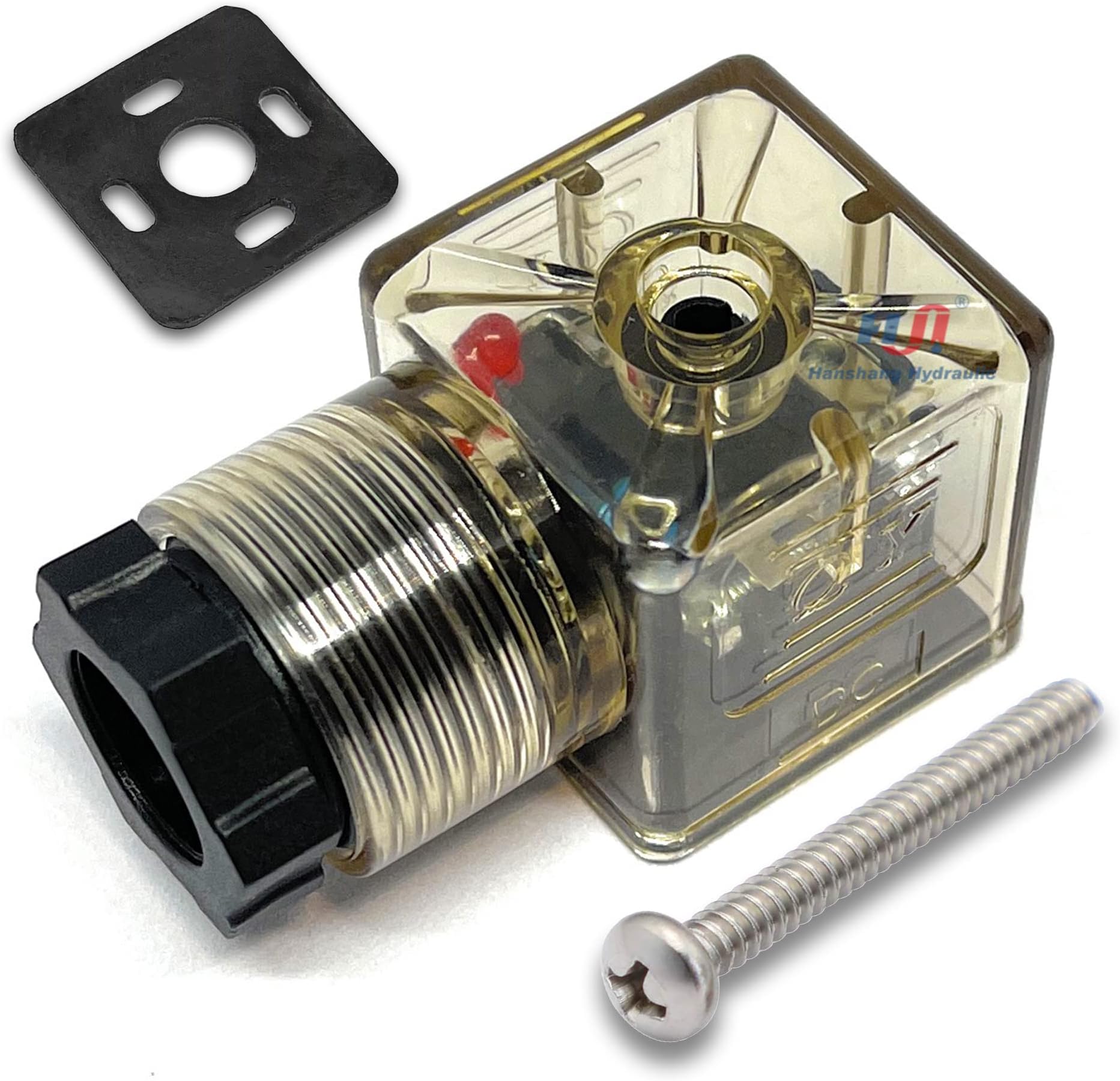 DIN 43650 Type-A (Form-A) 3 Prong Plug for Solenoid Valve Coils (DC 12V 24V)