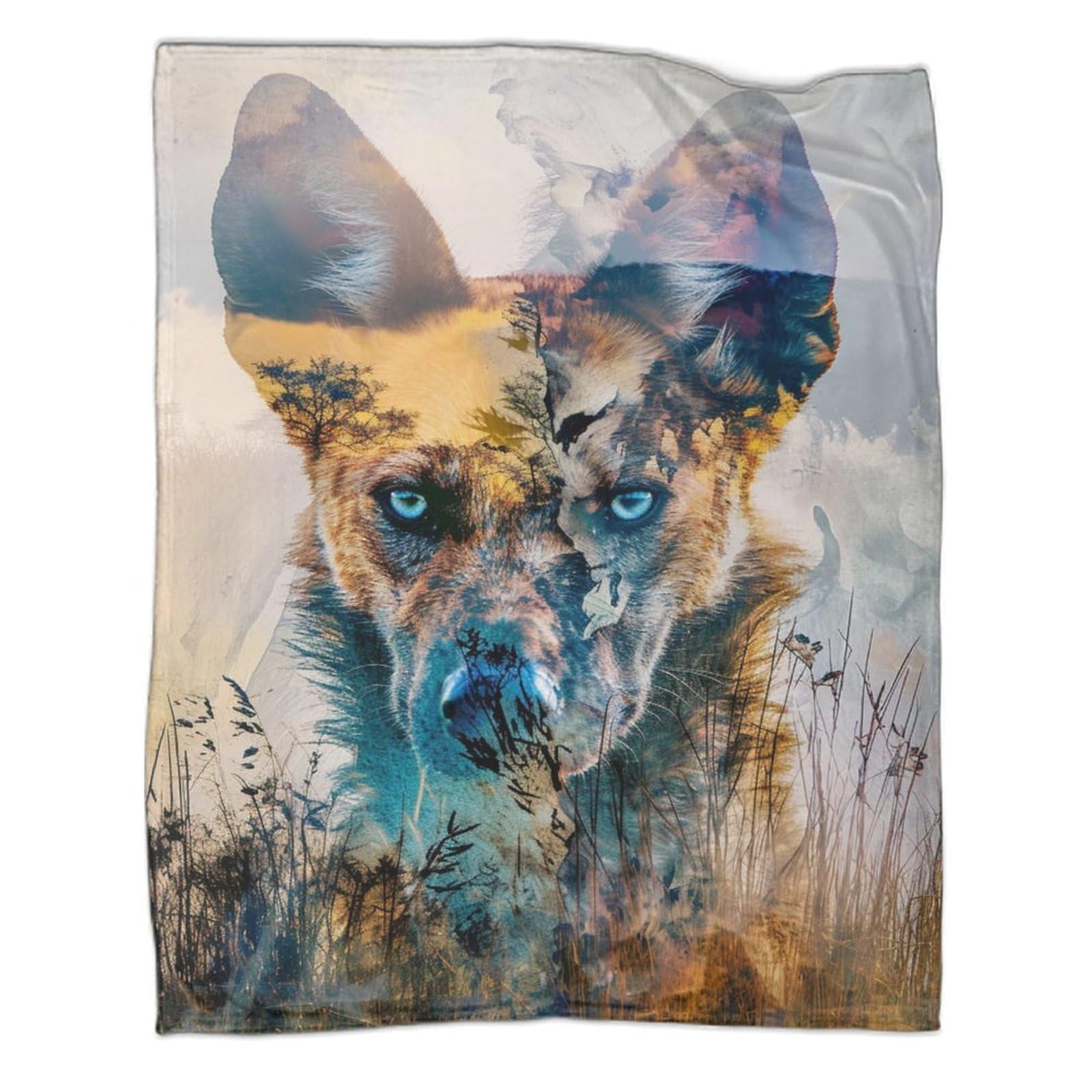 Couverture berger allemand plaid canapé et lit doux 127x152 cm