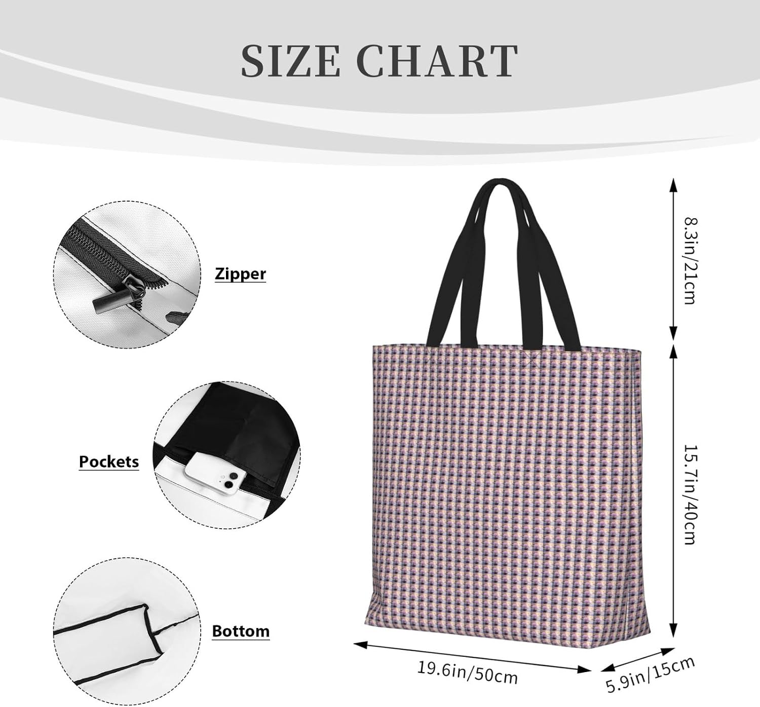 Lotus Flower Purple Print Eco-Friendly Tote Lightweight Grocery Bag Daily Commuting Travel Beach Gym Use